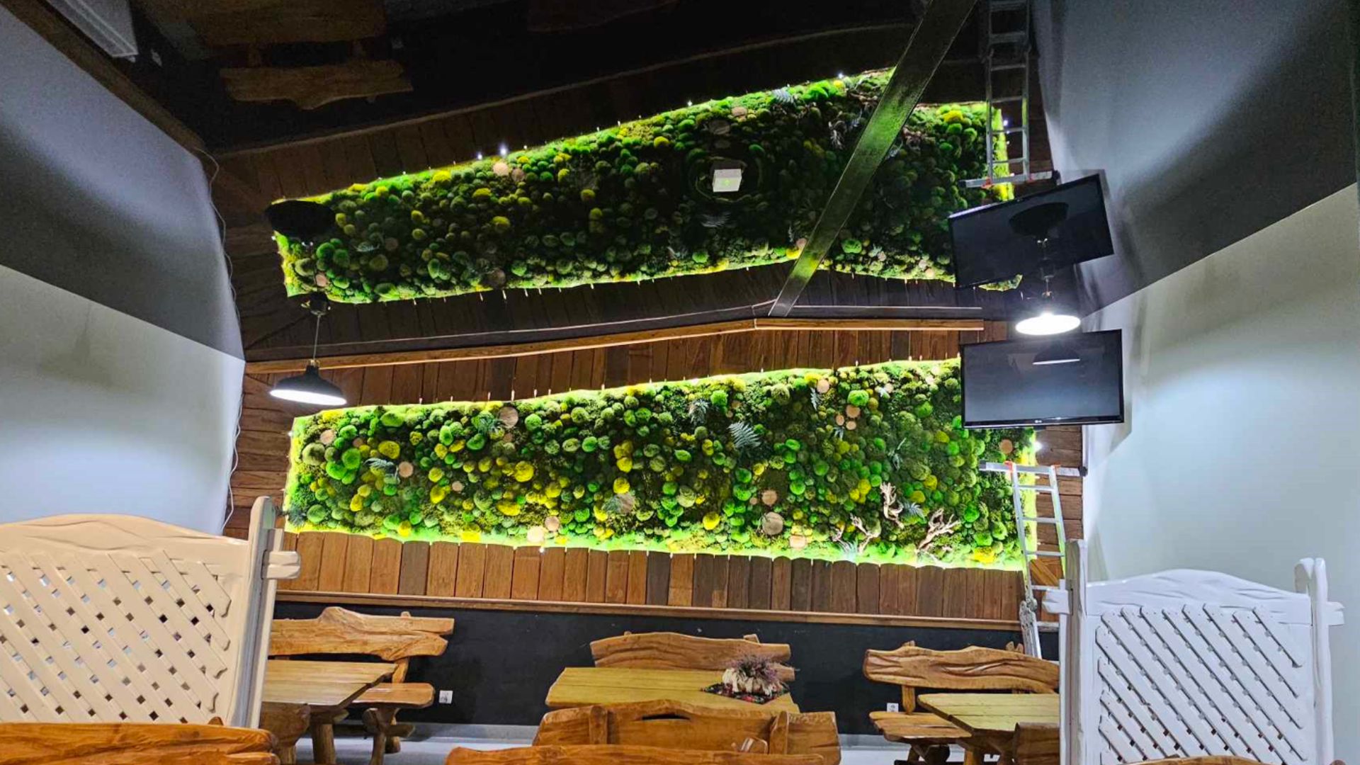 Ściany z mchu - przykład realizacji